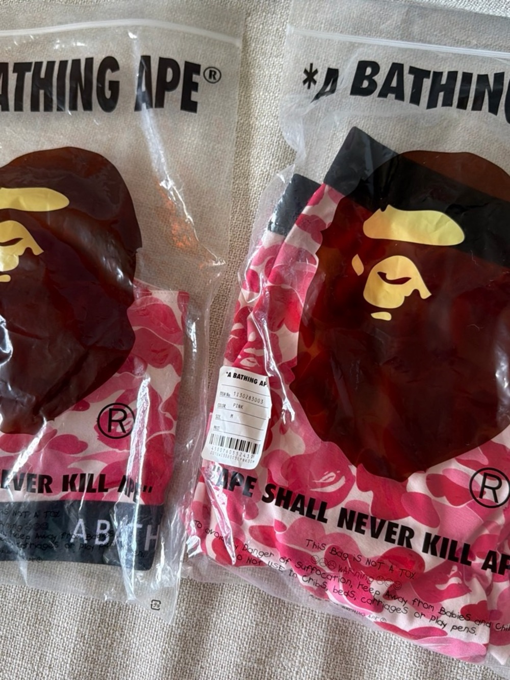 A Bathing Ape Pink Camo Set size M